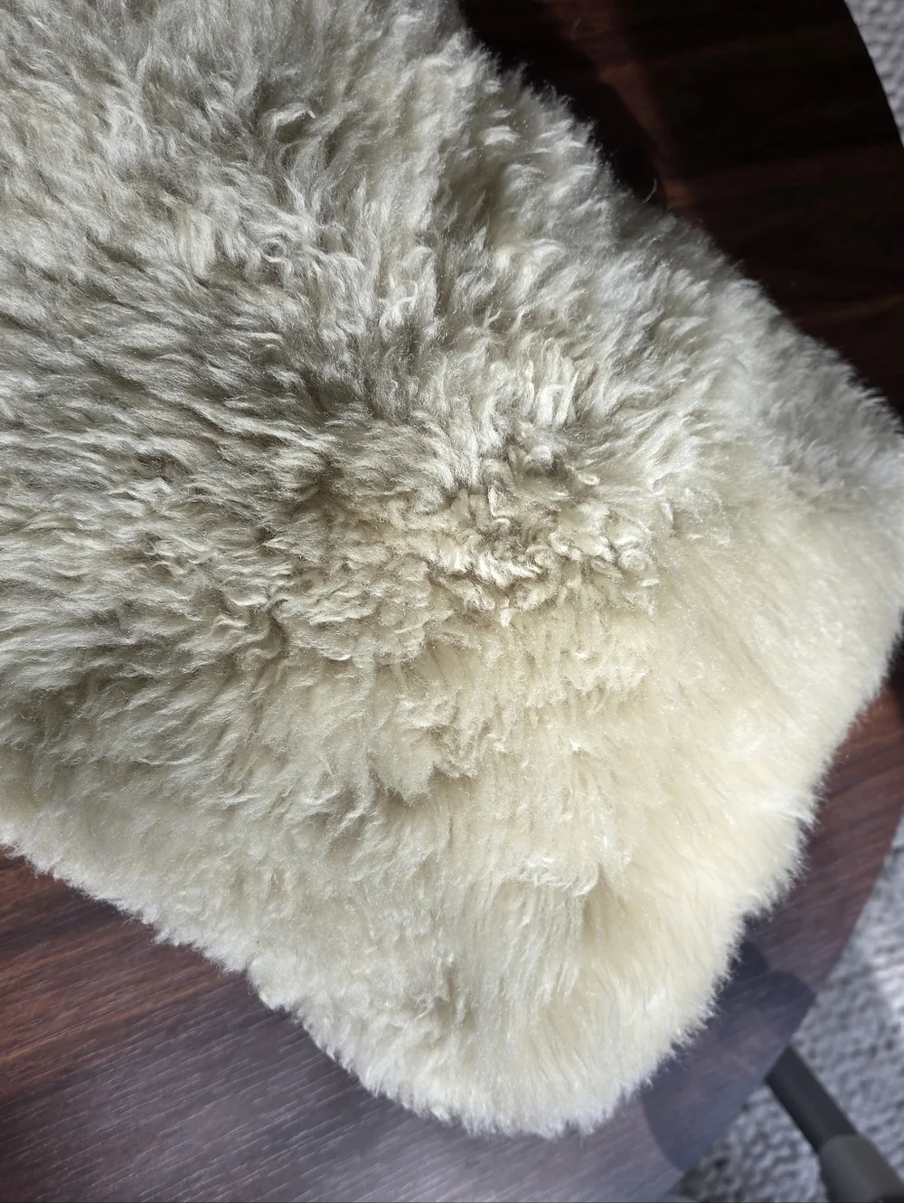 Genuine Sheepskin Fur Lumbar Pillow 12x20 Cream Microsuede Back Luxe